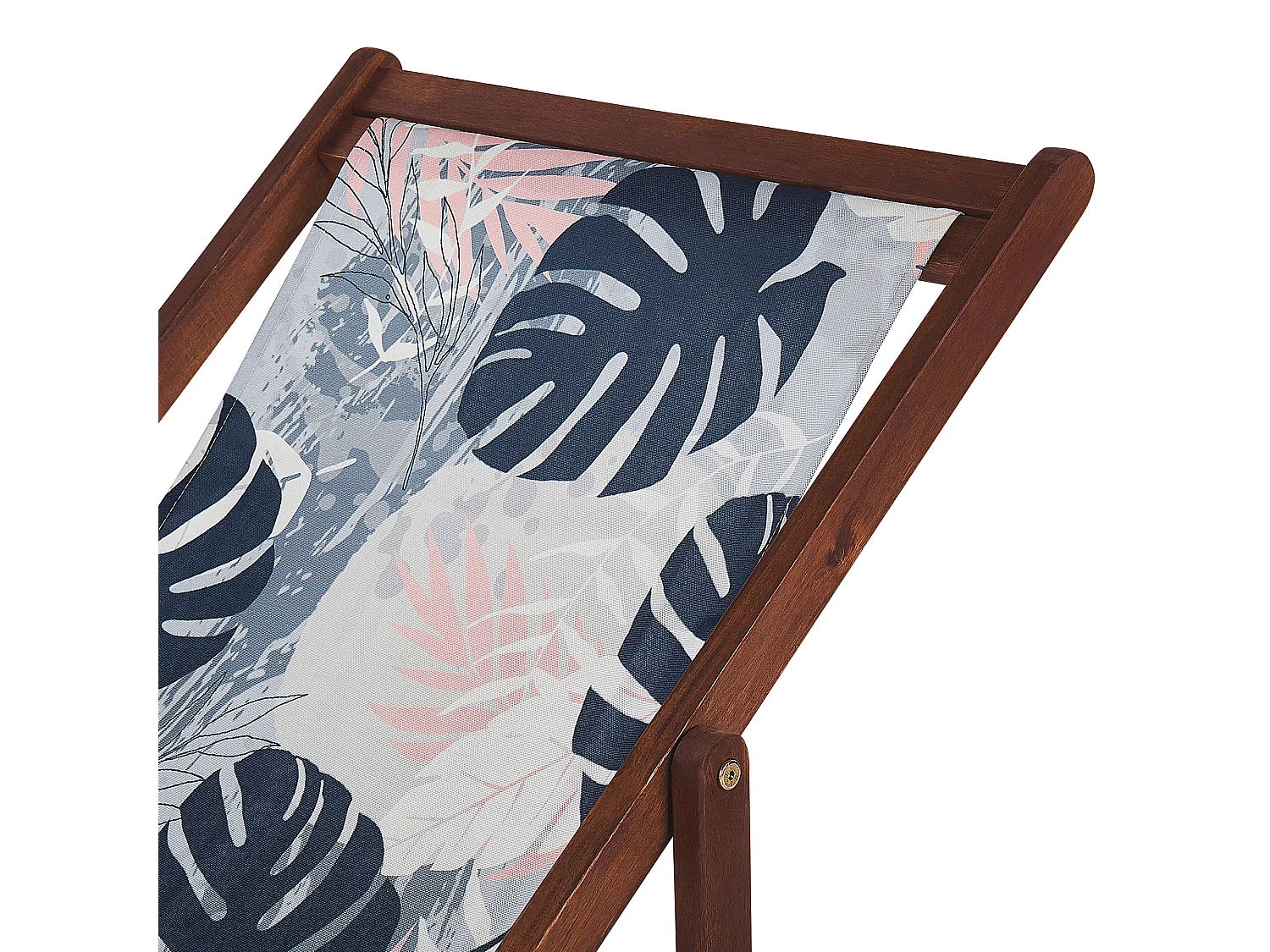 Lot de 2 chiliennes pliantes ANZIO avec tissus de remplacement Motif floral Acacia Marron foncé