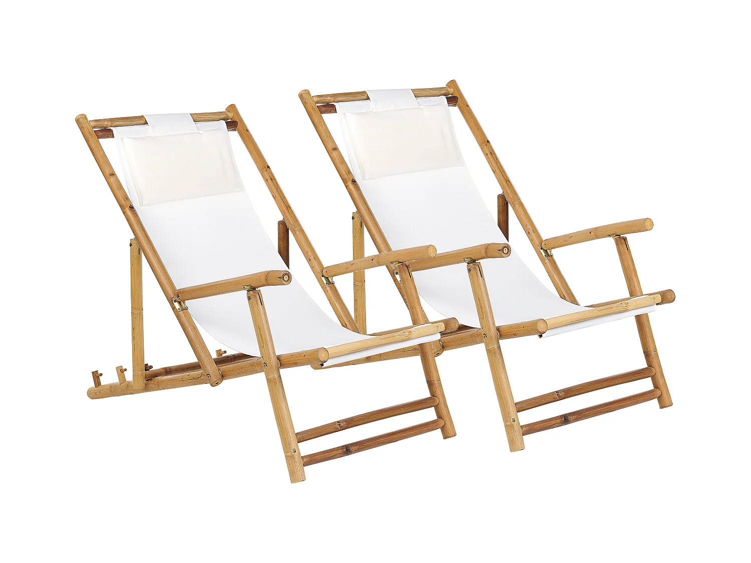 Lot de 2 chiliennes pliantes ATRANI Bambou Beige clair