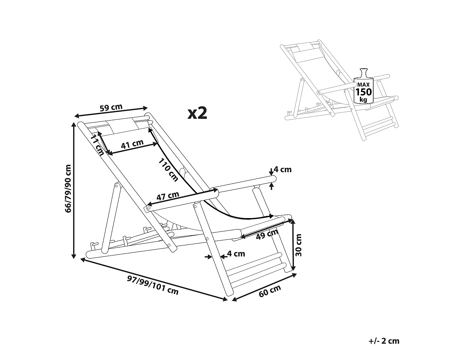 Tumbona Madera Beige claro ATRANI