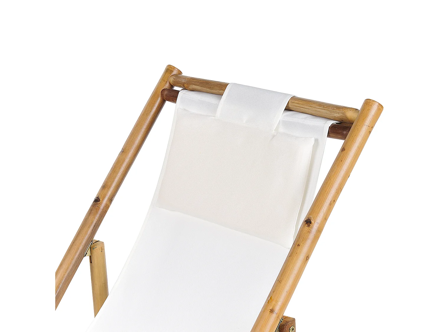 Set of 2 Folding Deck Chairs ATRANI Bamboo Light Beige