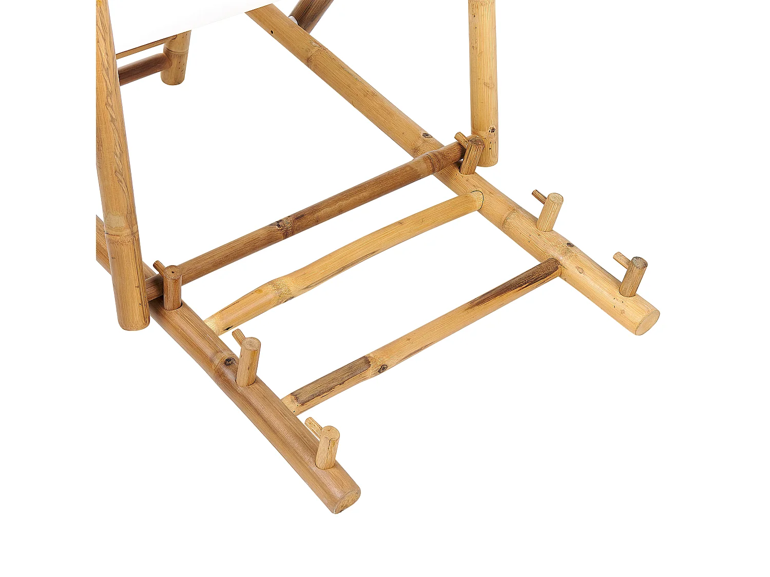 Set of 2 Folding Deck Chairs ATRANI Bamboo Light Beige