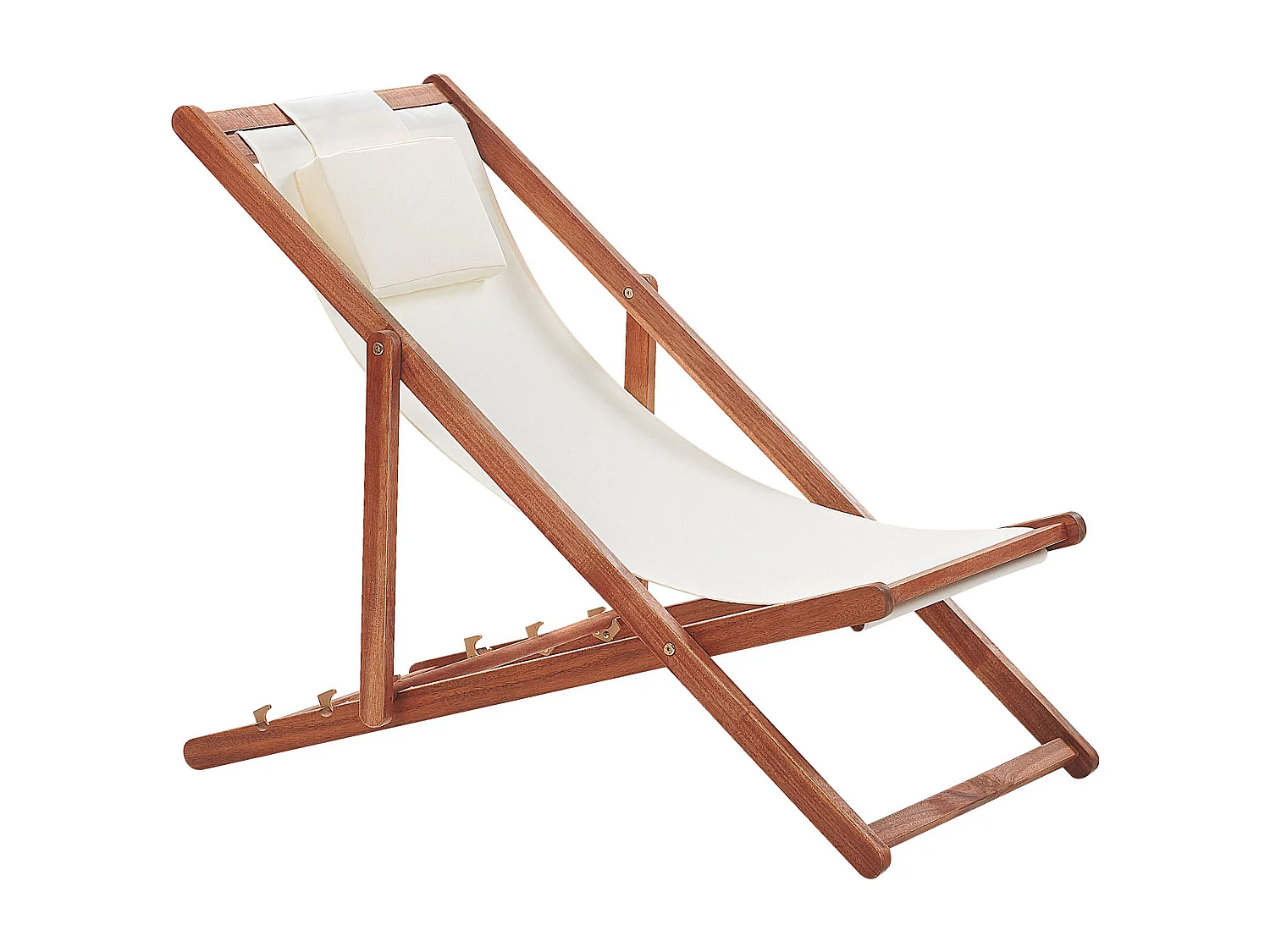 Sedia a sdraio pieghevole AVELLINO Legno d'acacia Bianco sporco