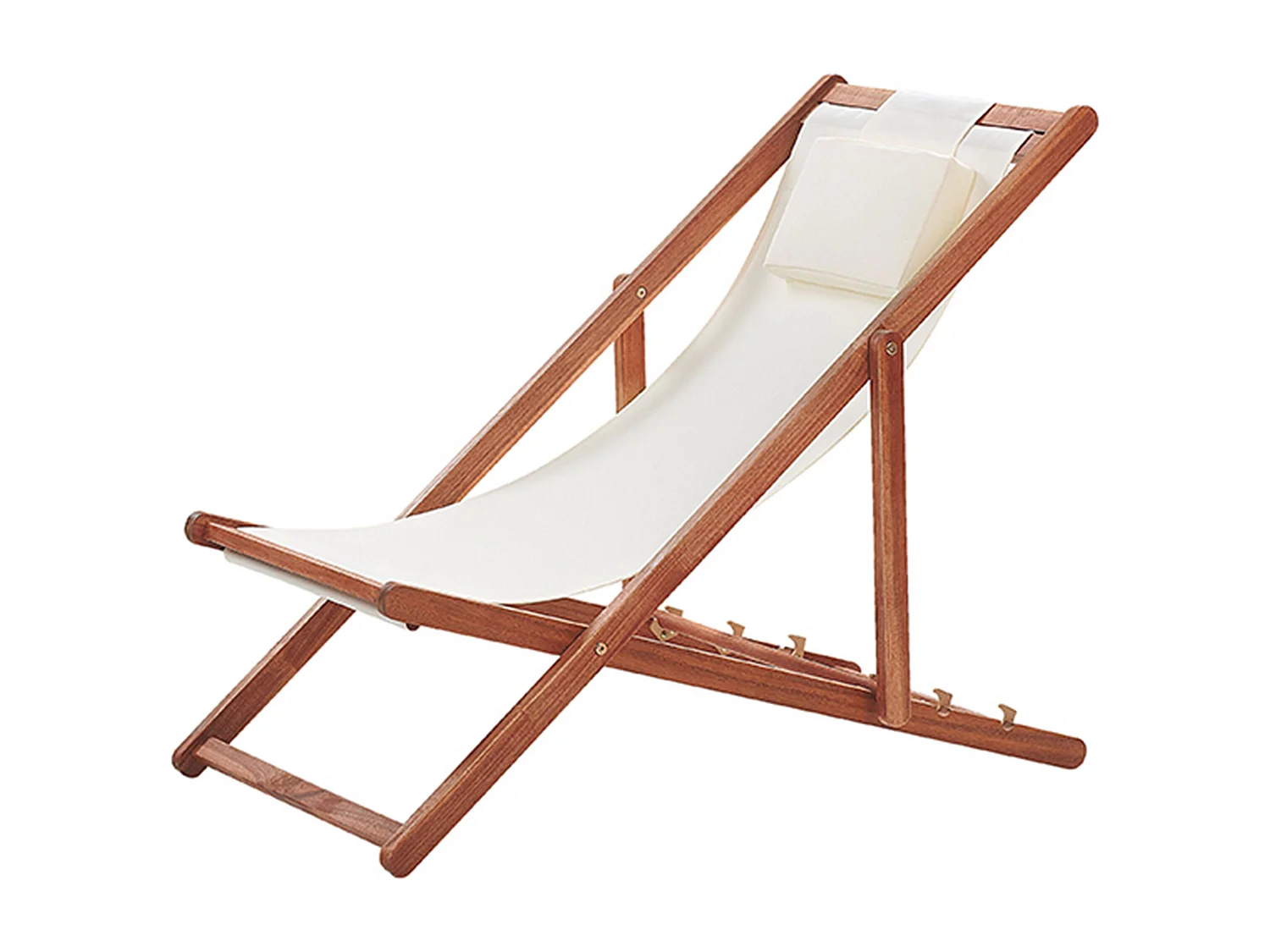 Sedia a sdraio pieghevole AVELLINO Legno d'acacia Bianco sporco