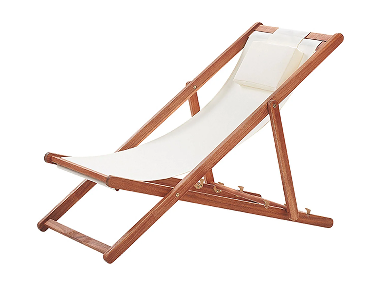 Sedia a sdraio pieghevole AVELLINO Legno d'acacia Bianco sporco