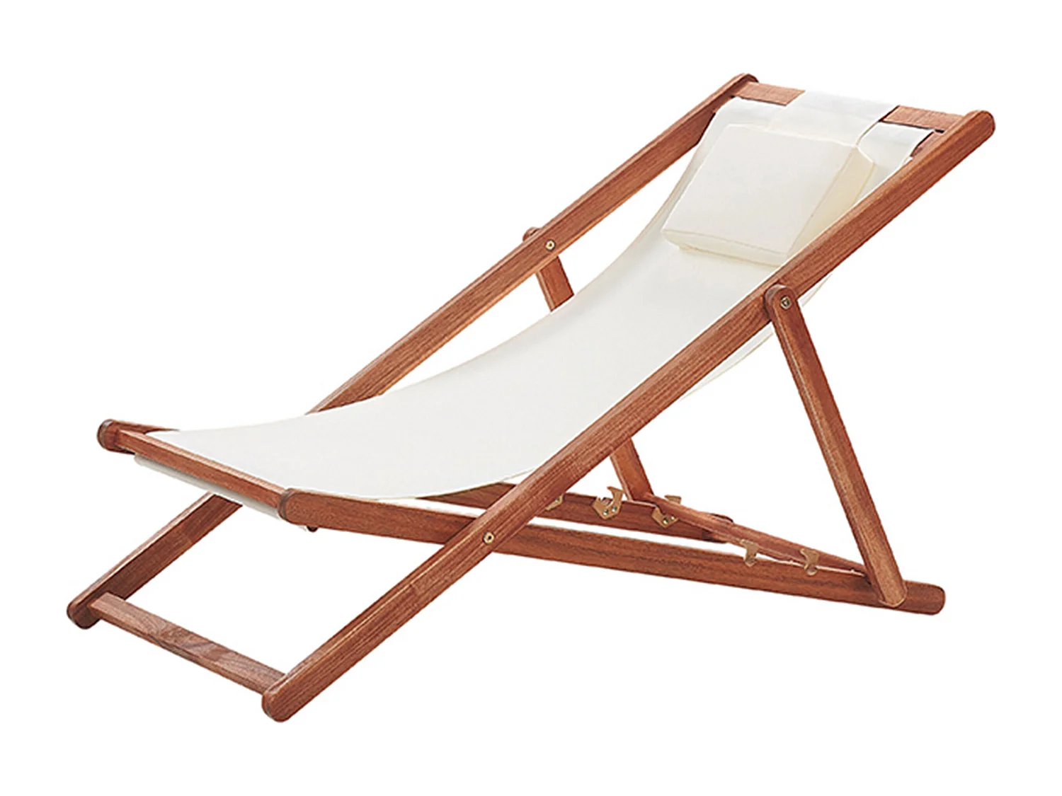 Sedia a sdraio pieghevole AVELLINO Legno d'acacia Bianco sporco