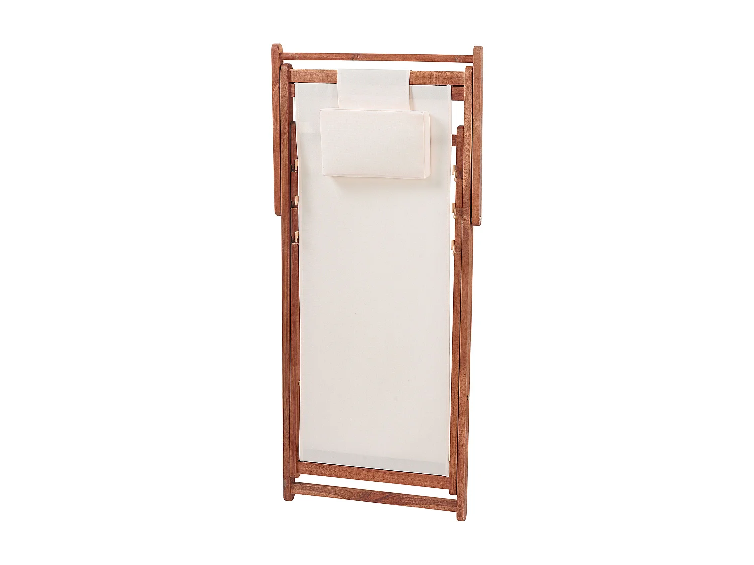 Sedia a sdraio pieghevole AVELLINO Legno d'acacia Bianco sporco