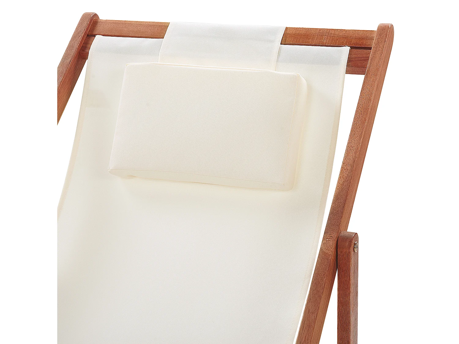 Sedia a sdraio pieghevole AVELLINO Legno d'acacia Bianco sporco