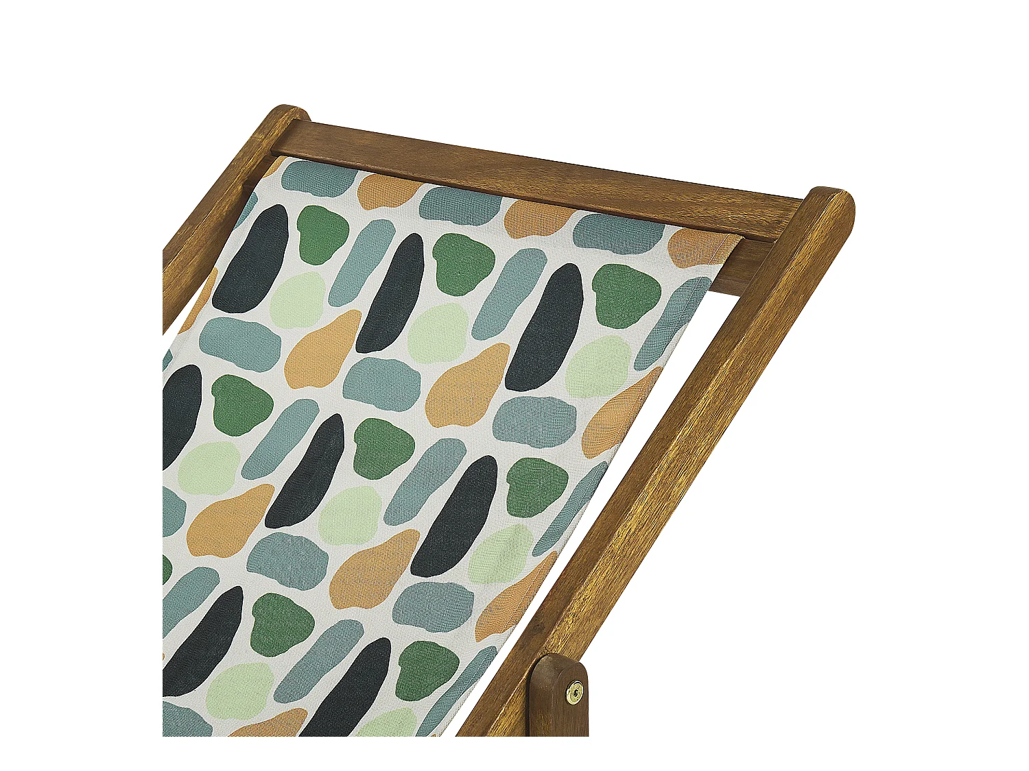 Set van 2 inklapbare ligstoelen ANZIO met vervangende hoezen Abstract motief Acaciahout Lichtbruin
