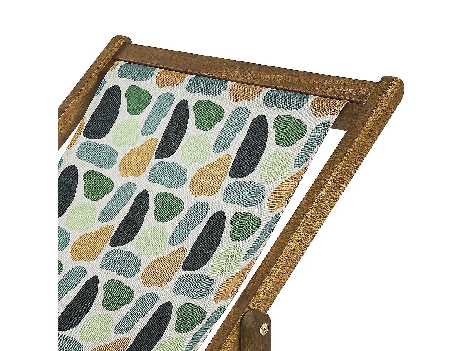 Conjunto de 2 cadeiras de praia dobráveis ANZIO com tecidos de substituição Motivo abstracto Madeira de acácia Castanho claro