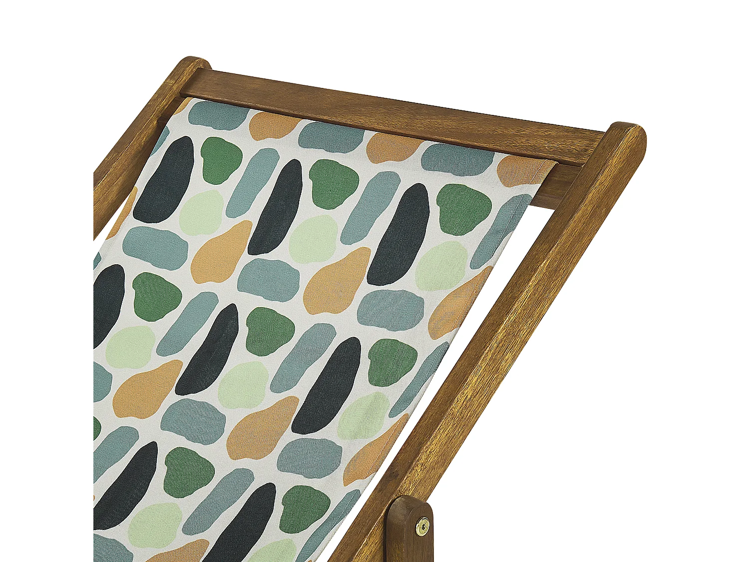 Set van 2 inklapbare ligstoelen ANZIO met vervangende hoezen Abstract motief Acaciahout Lichtbruin