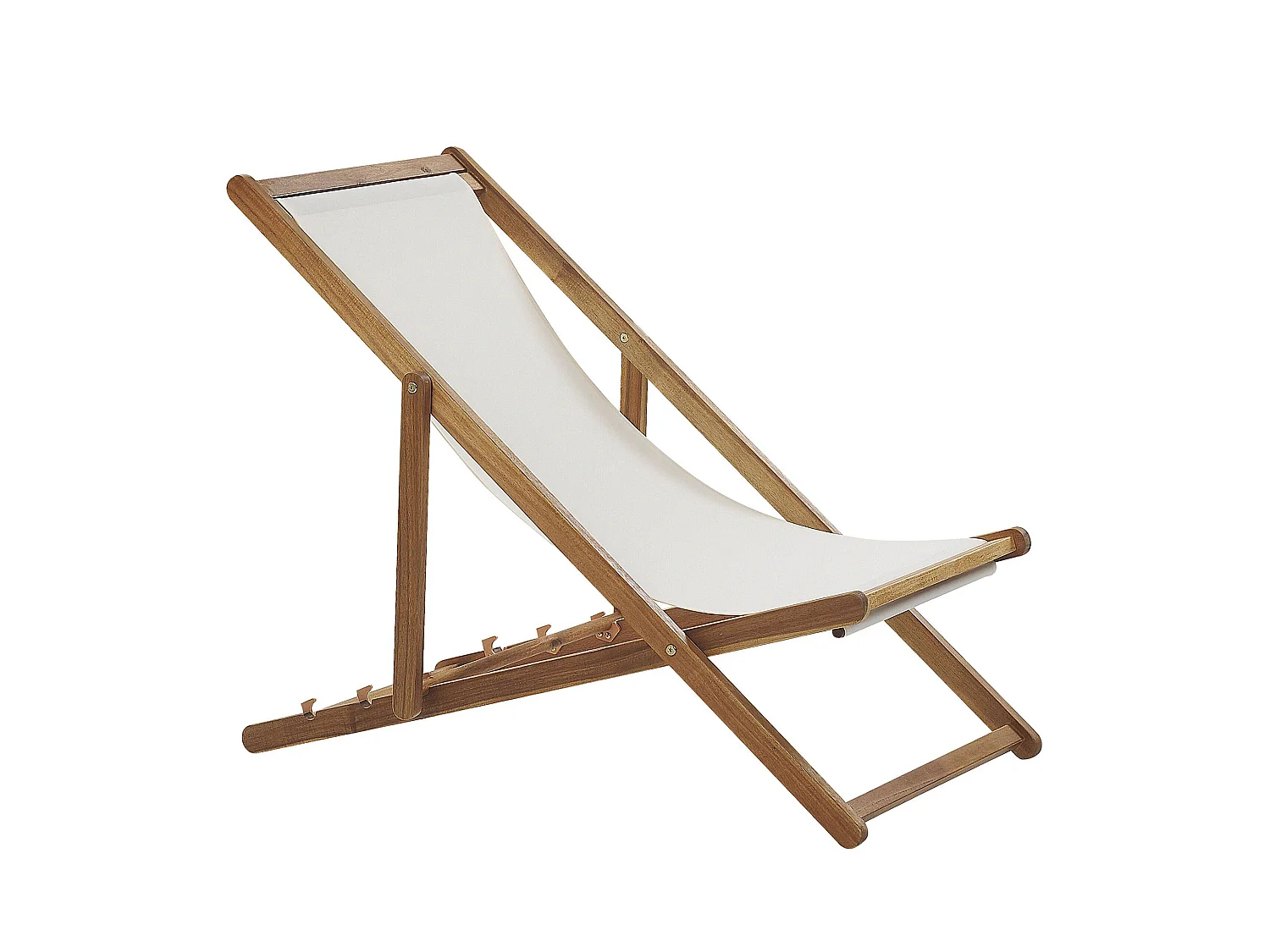 Lot de 2 chiliennes pliantes ANZIO avec tissus de remplacement Motif animal Acacia Marron clair