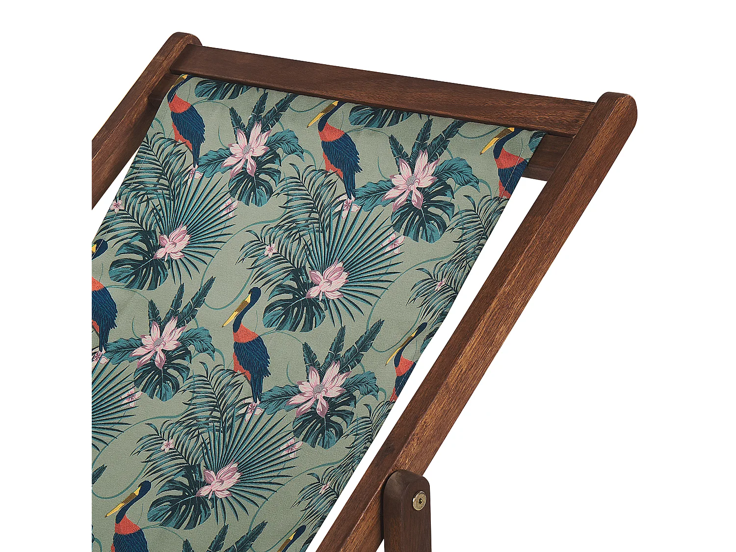 Set van 2 inklapbare ligstoelen ANZIO met vervangende hoezen Dieren motief Acaciahout Donkerbruin