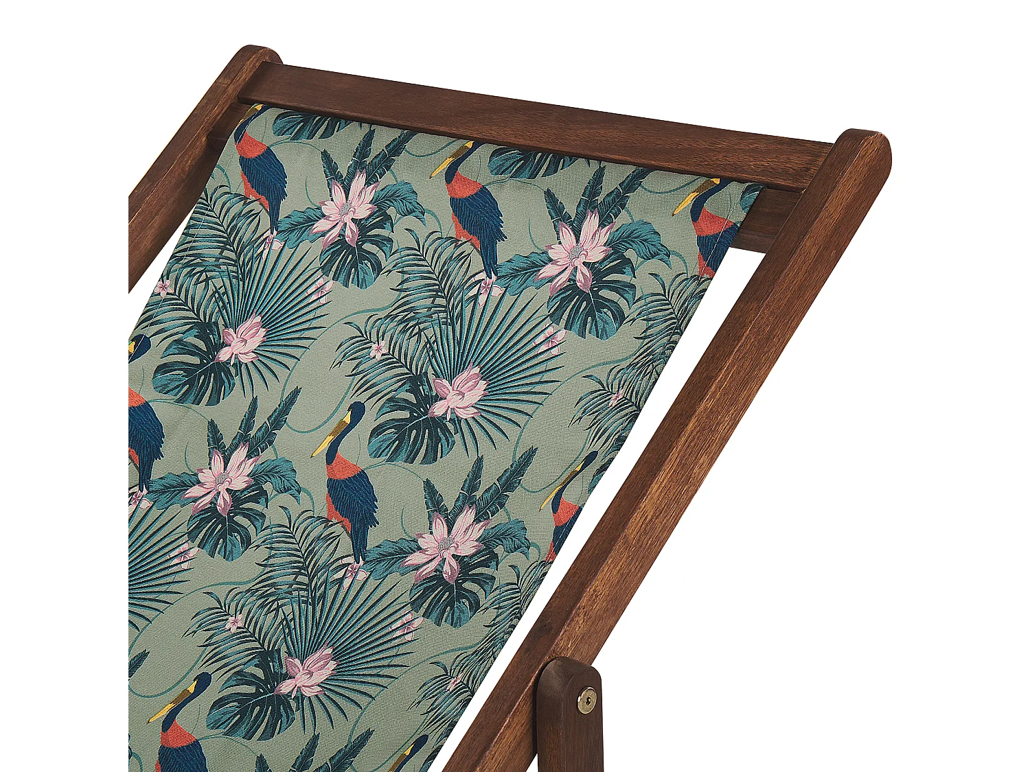 Lot de 2 chiliennes pliantes ANZIO avec tissus de remplacement Motif animal Acacia Marron foncé