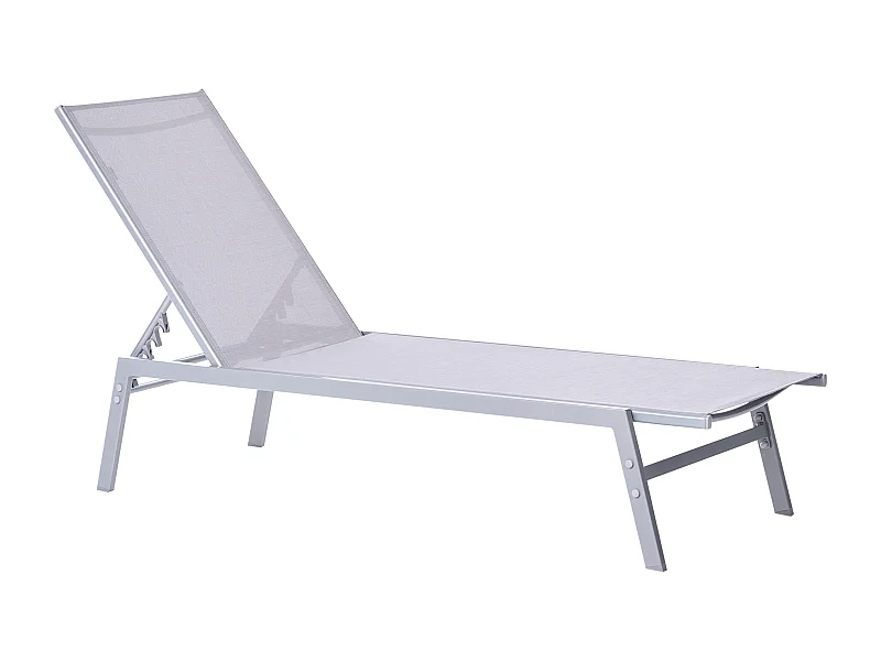 Moderne Gartenliege aus Stahl Polyester in Grau verstellbare Rückenlehne Noli