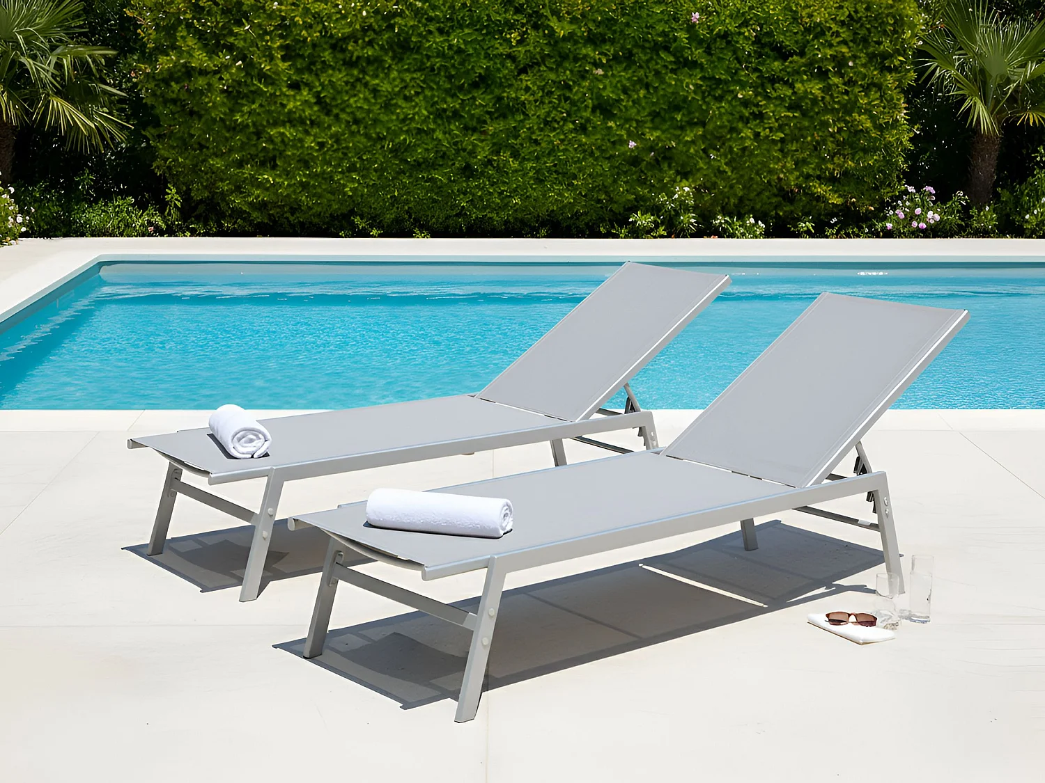 Leżak ogrodowy NOLI Rozkładany Metal Szary