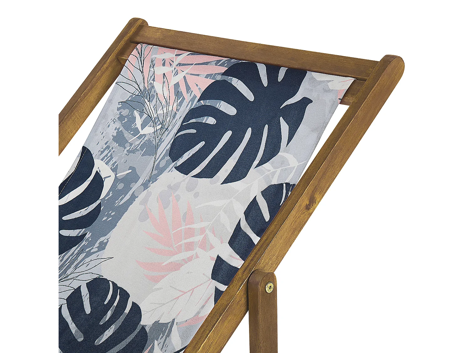 Set di 2 sedie a sdraio pieghevoli ANZIO con Tessuti di Ricambio Motivo floreale Legno d'acacia Marrone chiaro