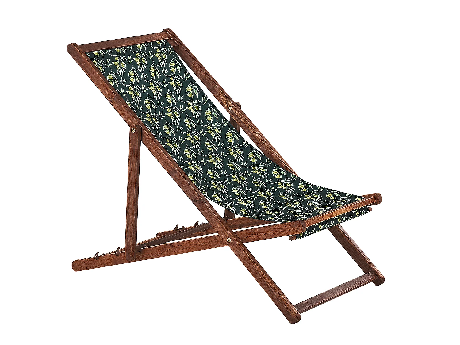 Set van 2 inklapbare ligstoelen ANZIO met vervangende hoezen Bloemen motief Acaciahout Donkerbruin