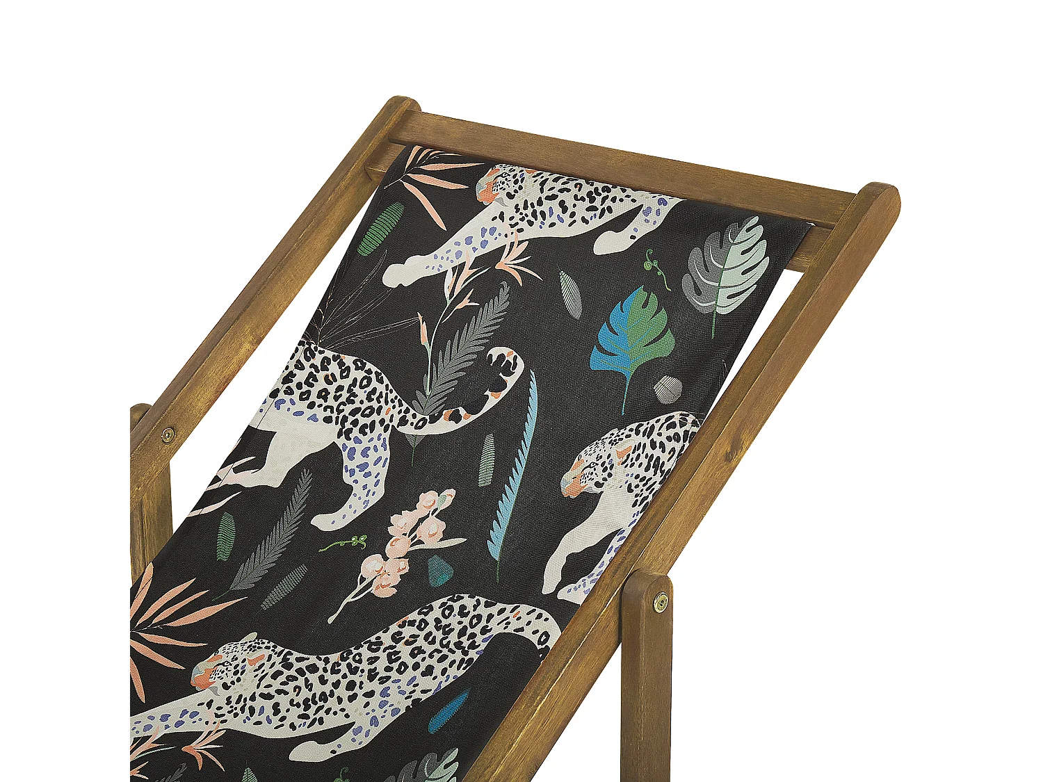 Set van 2 inklapbare ligstoelen ANZIO met vervangende hoezen Dieren motief Acaciahout Lichtbruin