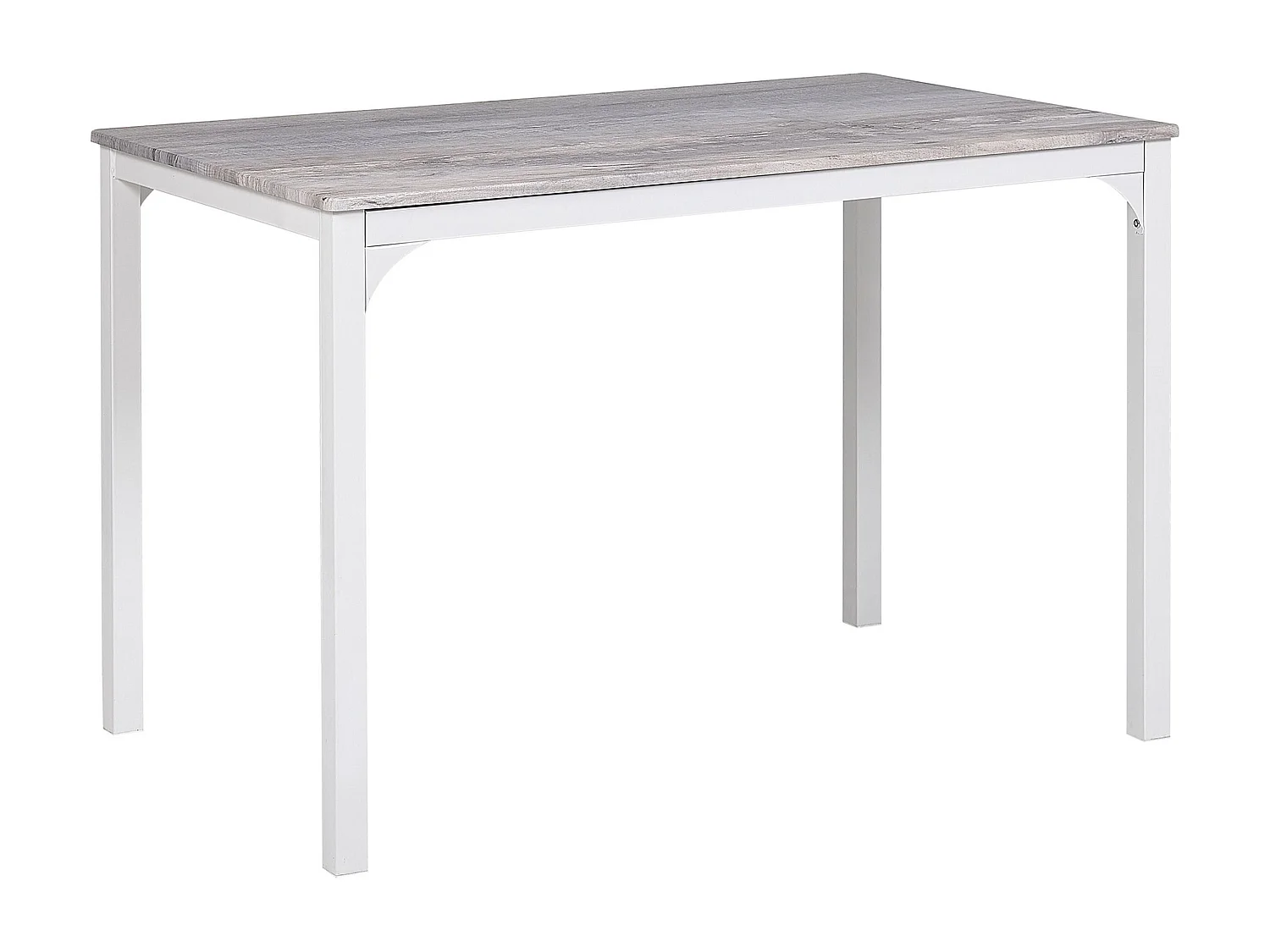 Ensemble de salle à manger effet bois gris et blanc 4 places BISMARCK