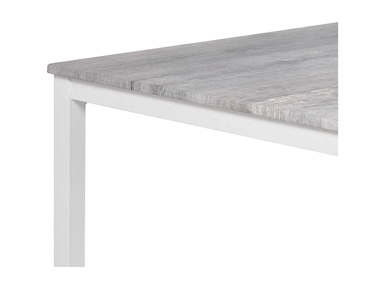 Ensemble de salle à manger effet bois gris et blanc 4 places BISMARCK