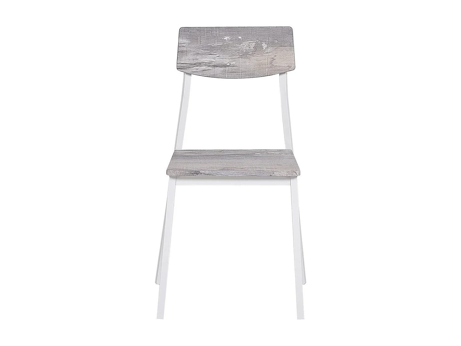 Ensemble de salle à manger effet bois gris et blanc 4 places BISMARCK