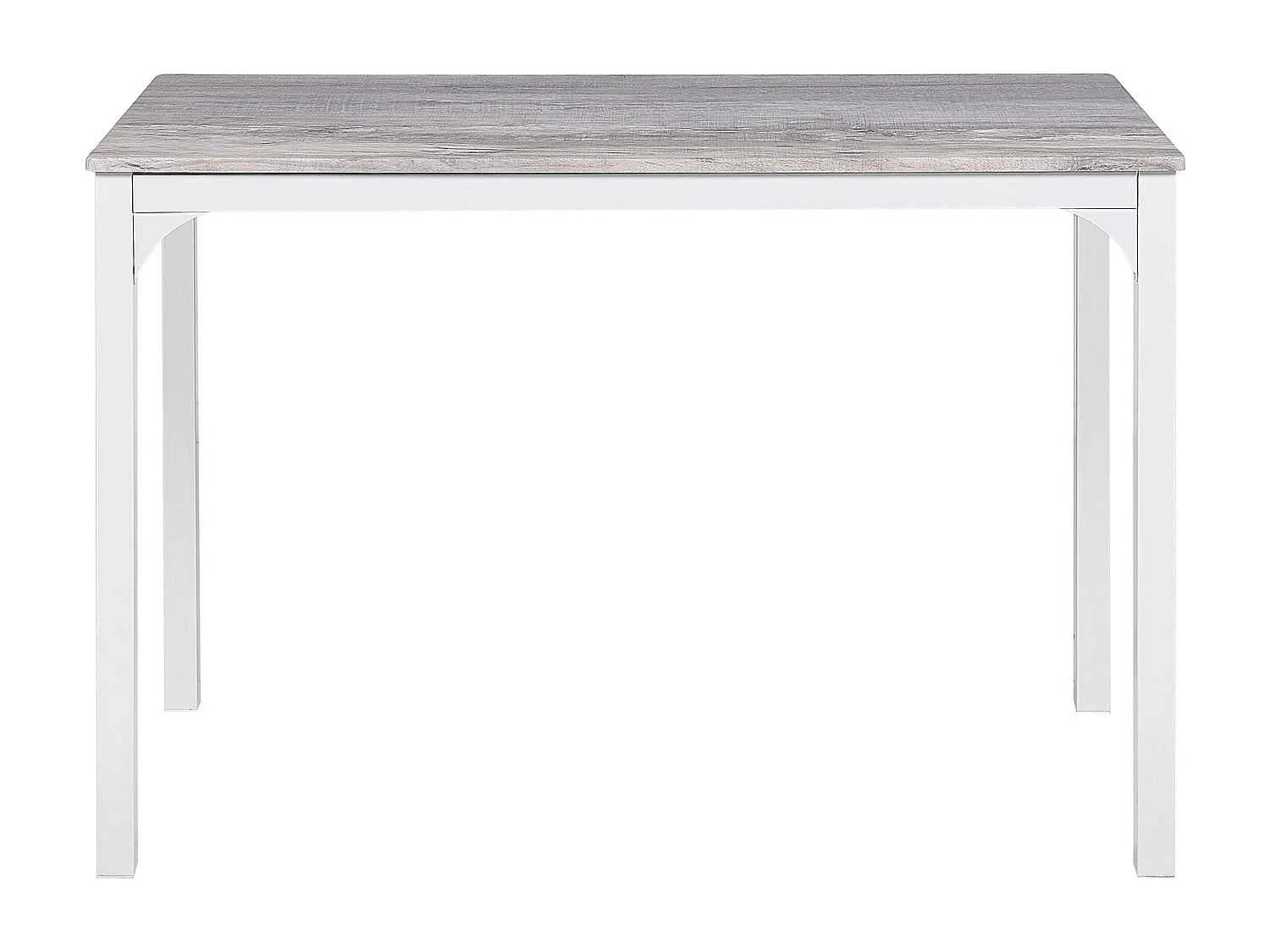 Ensemble de salle à manger effet bois gris et blanc 4 places BISMARCK