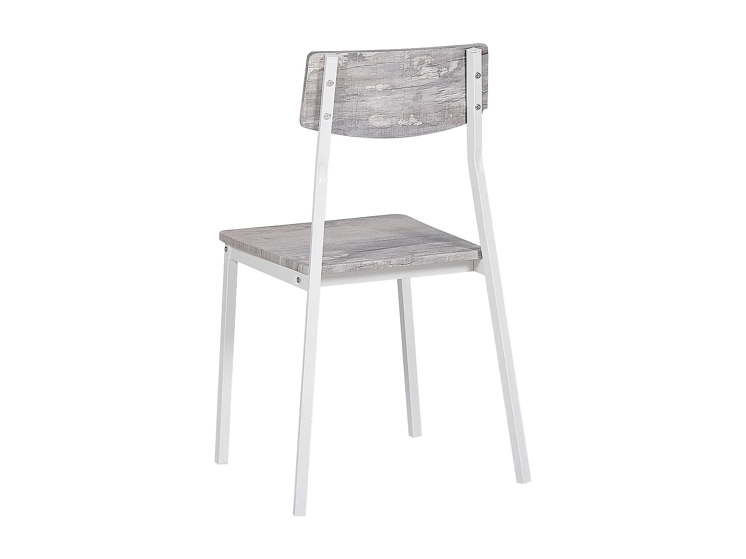 Ensemble de salle à manger effet bois gris et blanc 4 places BISMARCK