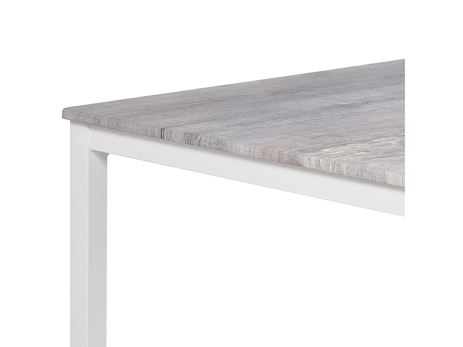 Ensemble de salle à manger effet bois gris et blanc 4 places BISMARCK