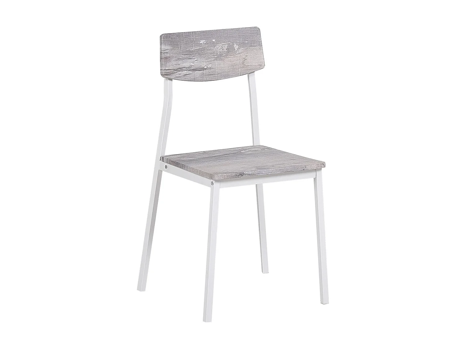 Ensemble de salle à manger effet bois gris et blanc 4 places BISMARCK