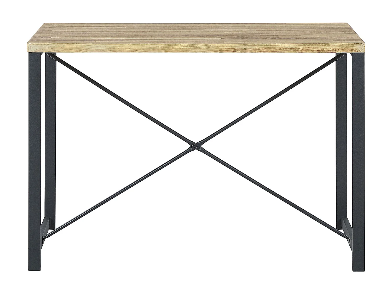 Essgruppe heller Holzfarbton / schwarz 4-Sitzer 110 x 70 cm 2 Stühle und Bank FLIXTON