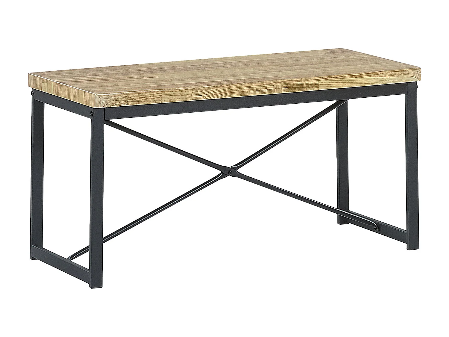 Essgruppe heller Holzfarbton / schwarz 4-Sitzer 110 x 70 cm 2 Stühle und Bank FLIXTON