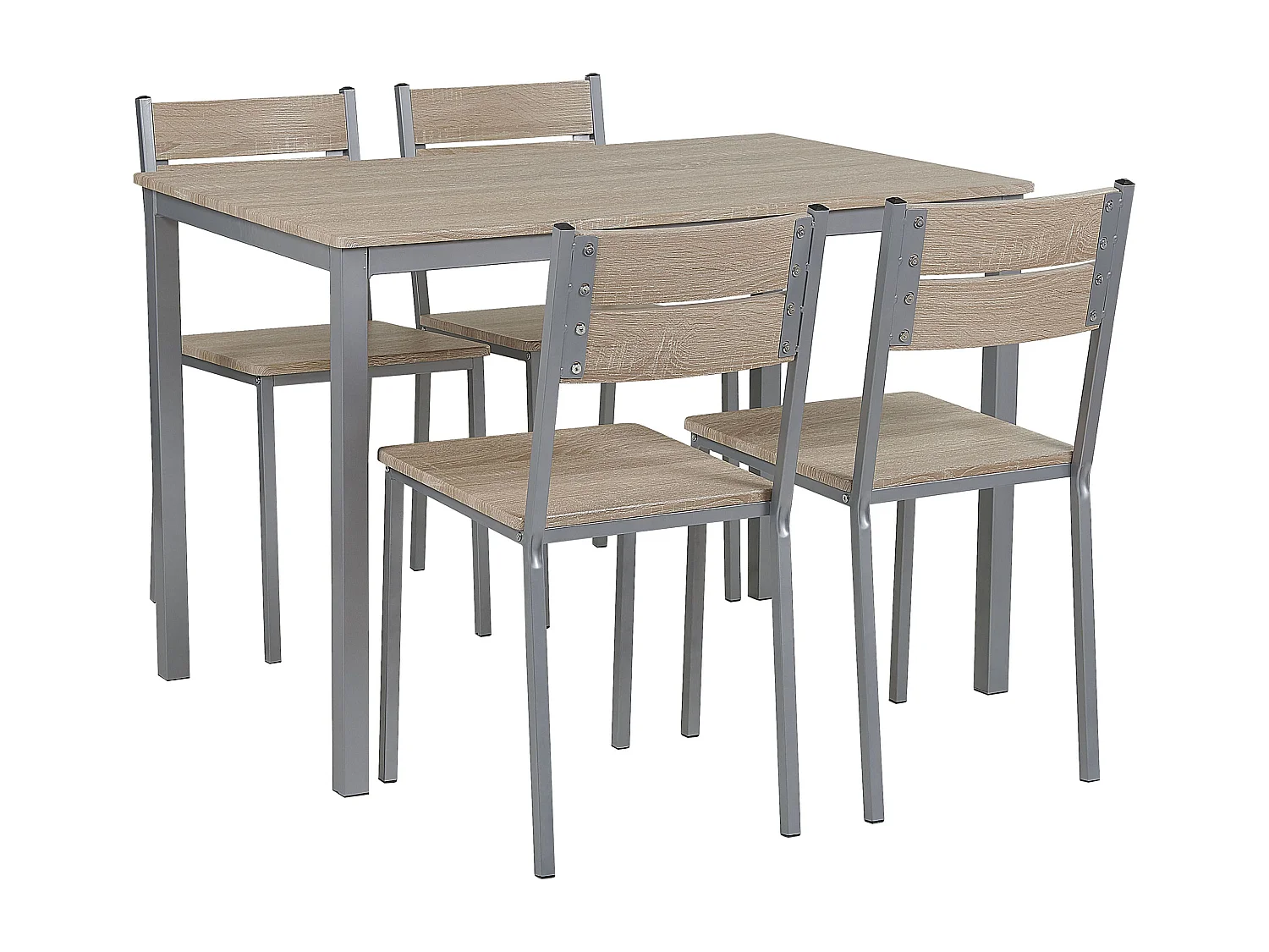 Ensemble de salle à manger effet bois clair et gris 4 places BLUMBERG