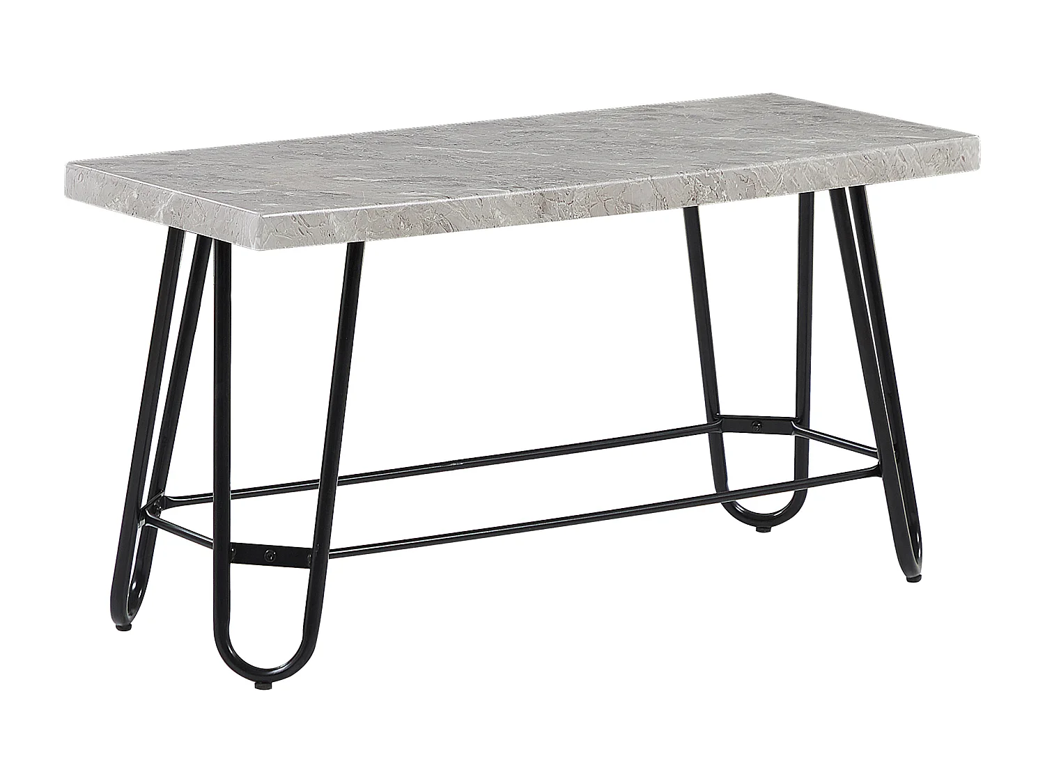 Essgruppe Marmor Optik grau 4-Sitzer 110 x 70 cm KEMPTON