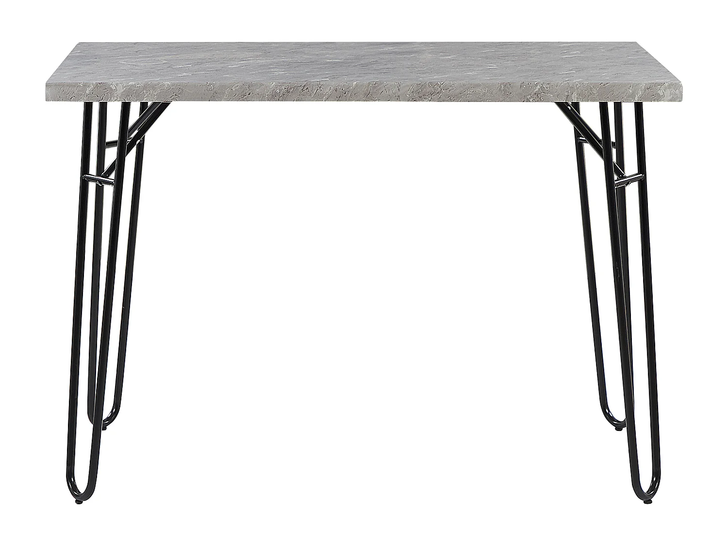 Set da pranzo a 4 posti effetto marmo grigio e nero KEMPTON