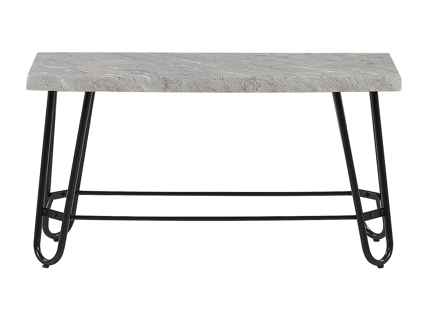 Set da pranzo a 4 posti effetto marmo grigio e nero KEMPTON