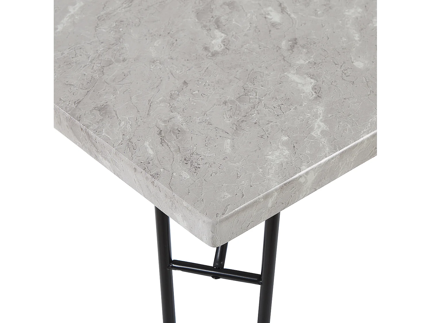 Set da pranzo a 4 posti effetto marmo grigio e nero KEMPTON