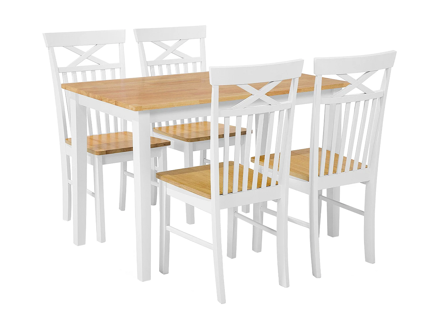 Ensemble de cuisine Table et 4 chaises en bois 120 x 75 cm HOUSTON
