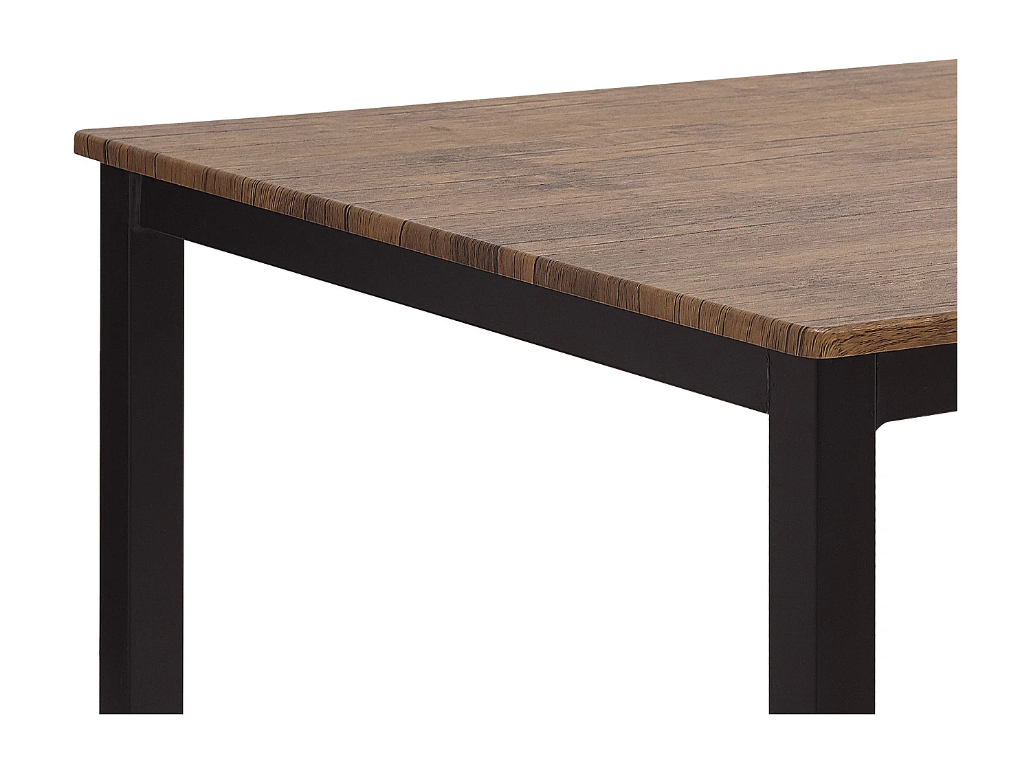 Conjunto de refeição 4 lugares castanho escuro e preto HAMRY