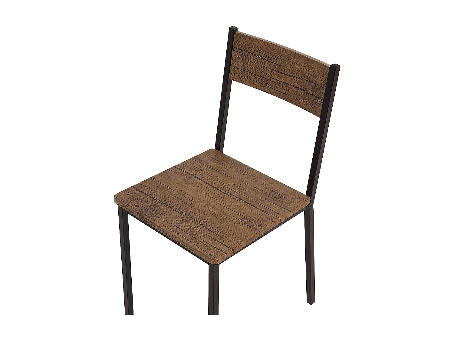 Conjunto de refeição 4 lugares castanho escuro e preto HAMRY