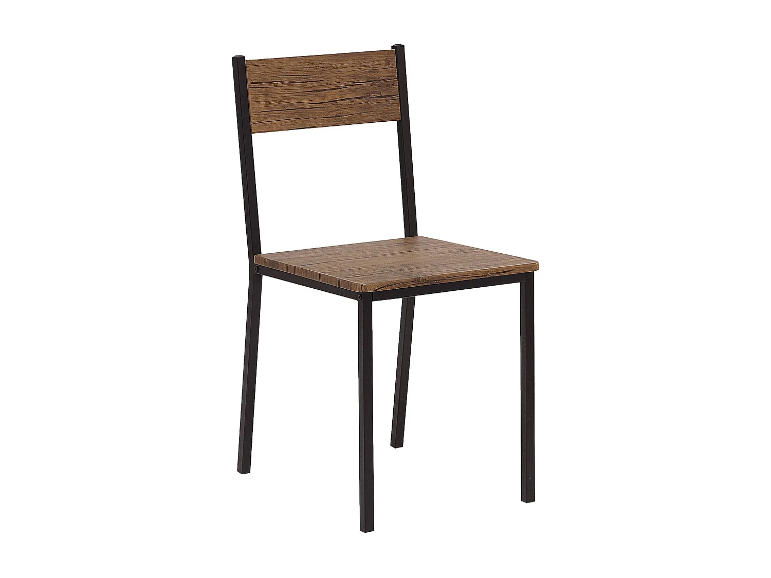 Ensemble de salle à manger effet bois foncé et noir 4 places HAMRY