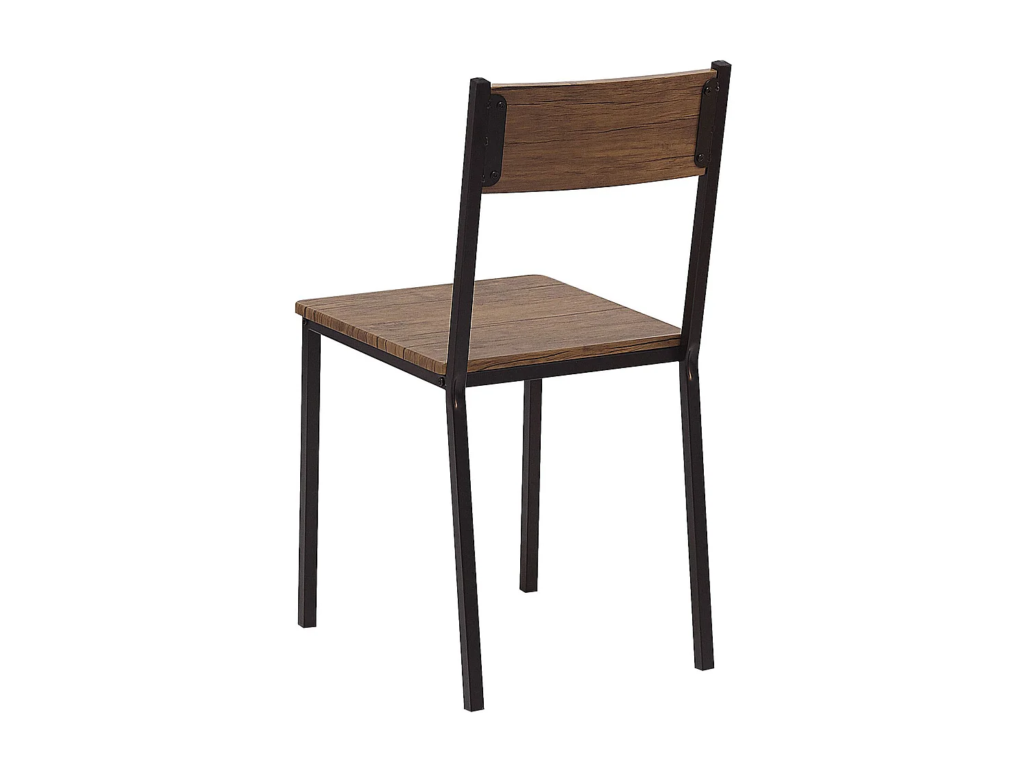 Ensemble de salle à manger effet bois foncé et noir 4 places HAMRY