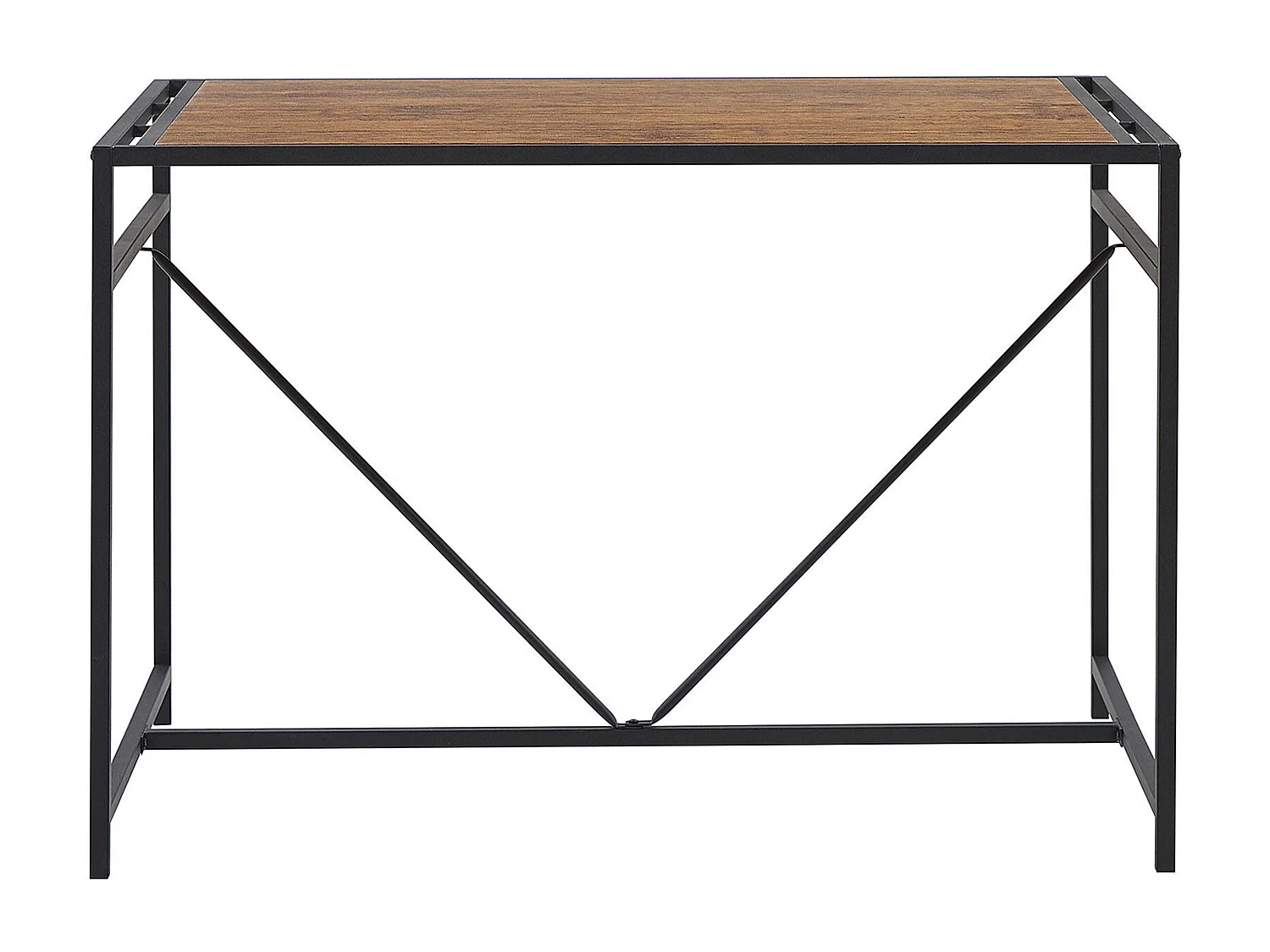 Ensemble table de salle à manger et 4 chaises effet bois foncé BURTON