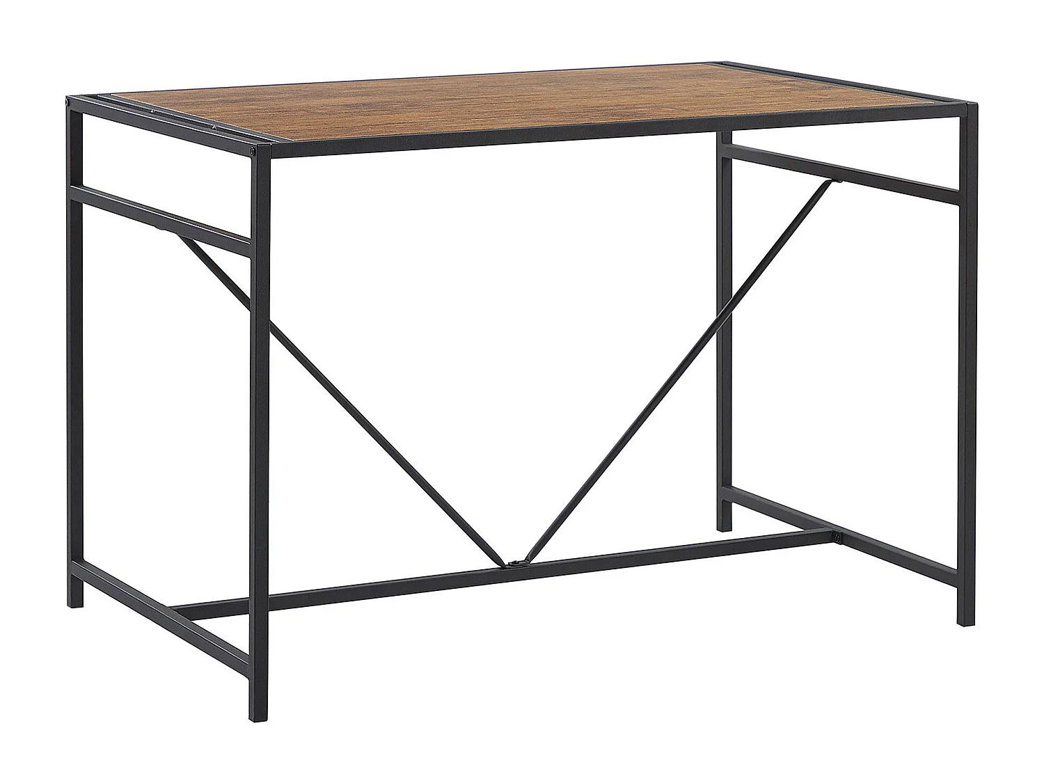 Ensemble table de salle à manger et 4 chaises effet bois foncé BURTON