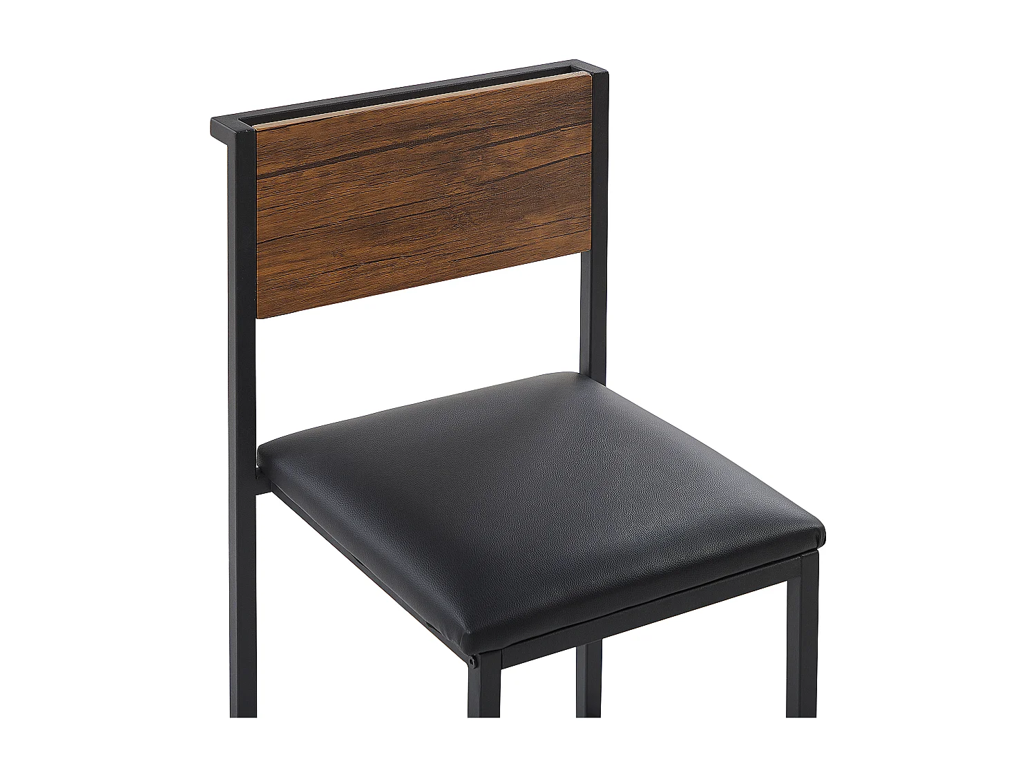 Ensemble table de salle à manger et 4 chaises effet bois foncé BURTON