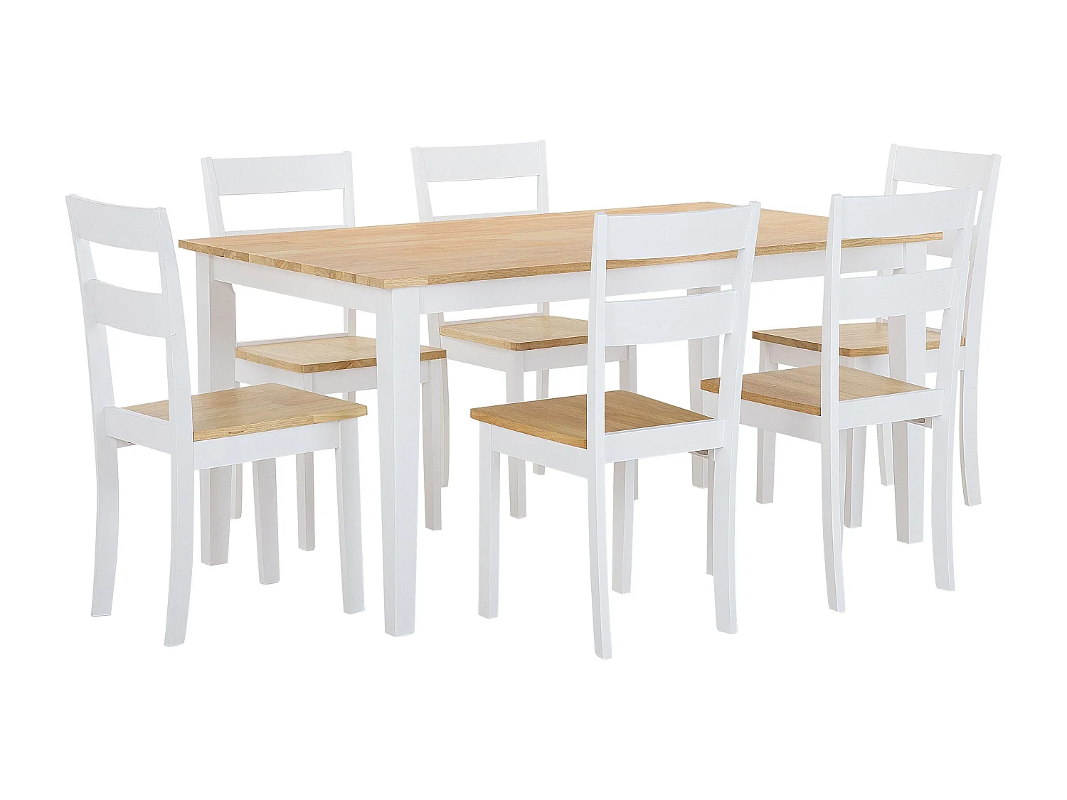 Ensemble de salle à manger 6 places en bois blanc GEORGIA