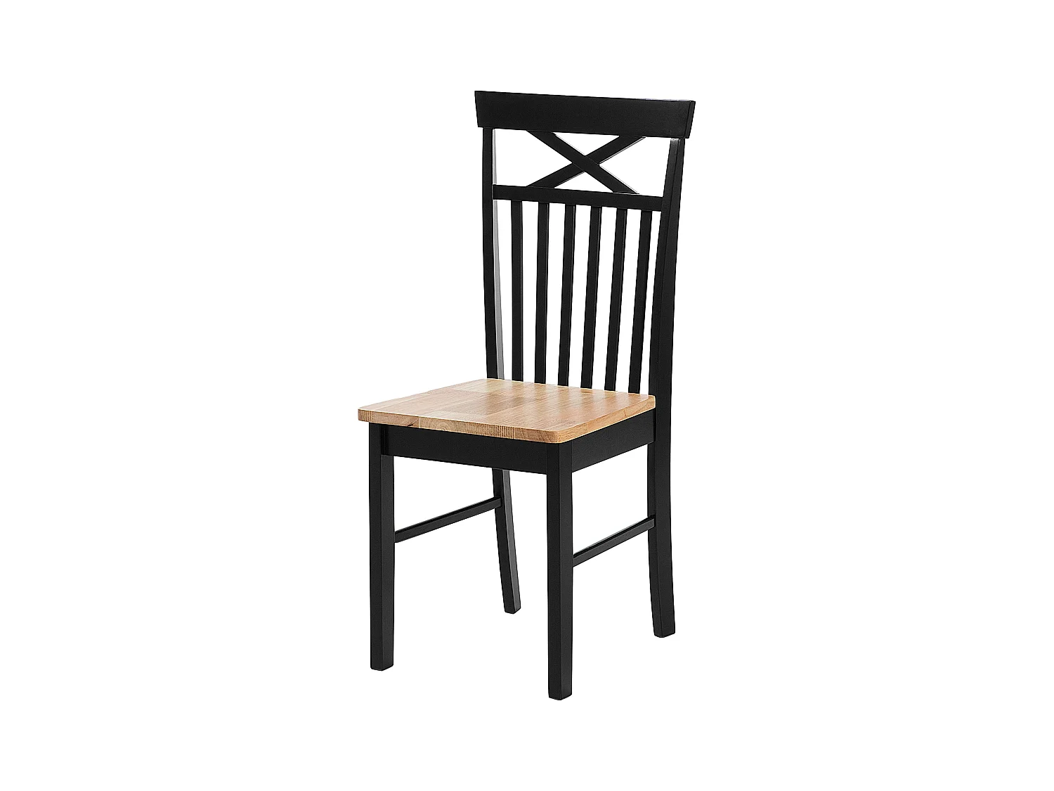 Set da pranzo 4 posti legno chiaro/nero HOUSTON