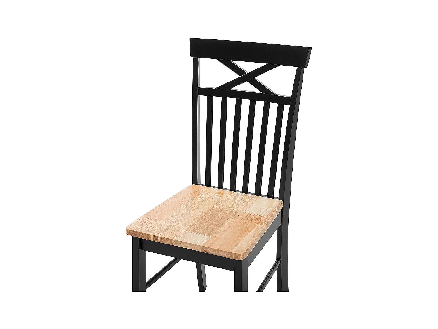 Set da pranzo 4 posti legno chiaro/nero HOUSTON