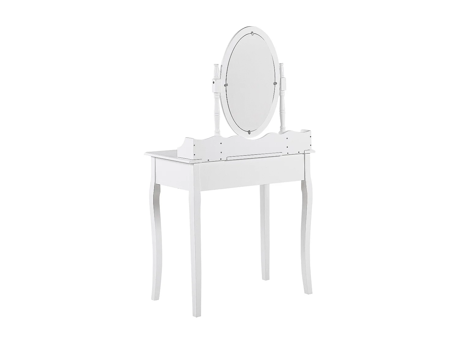 Coiffeuse avec miroir et tabouret SOLEIL Blanc