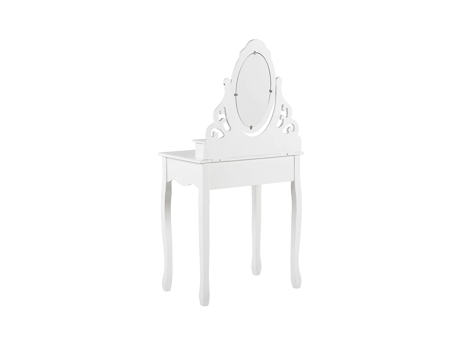 Coiffeuse avec miroir et tabouret AMOUR Blanc