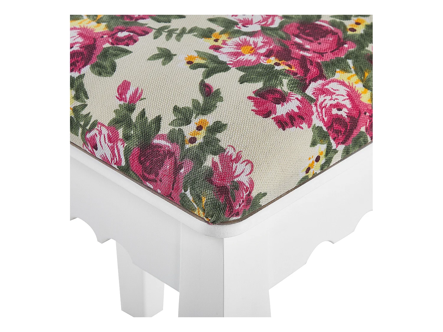 Coiffeuse avec miroir et tabouret AMOUR Blanc